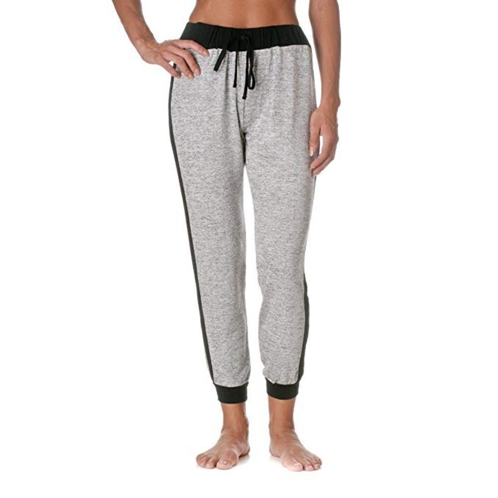 Grey side stripe terry joggers